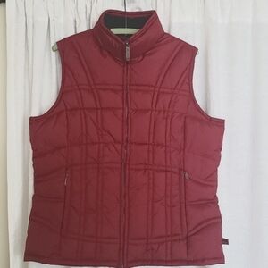 WOOLRICH Thick Puffer Vest Size L  Ruby Red